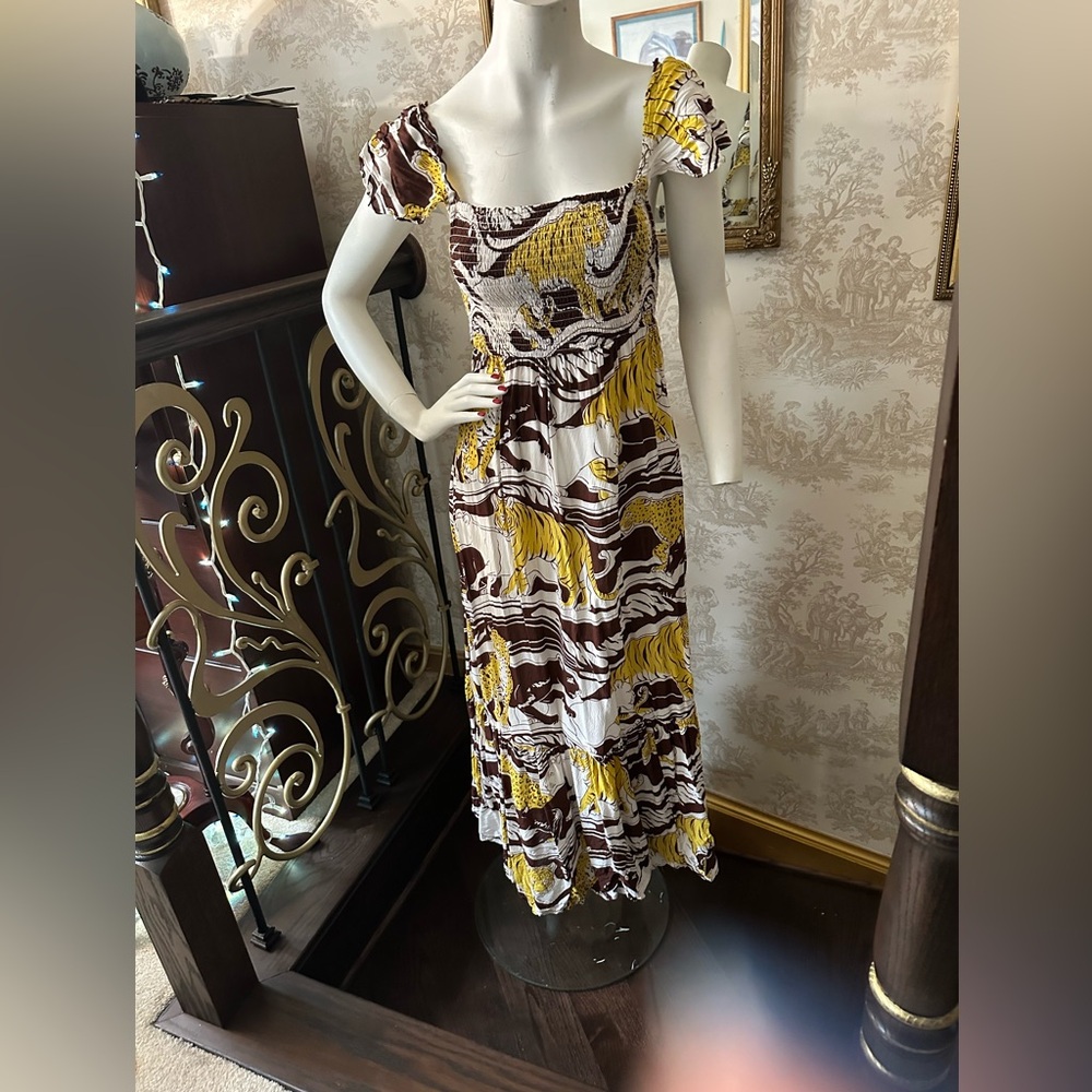 Anthropologie print midi dress